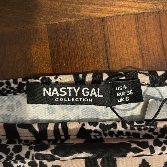 NWT Nasty Gal Party Animal Slinky High Leg Bodysuit Size 4 - Picture 7 of 10